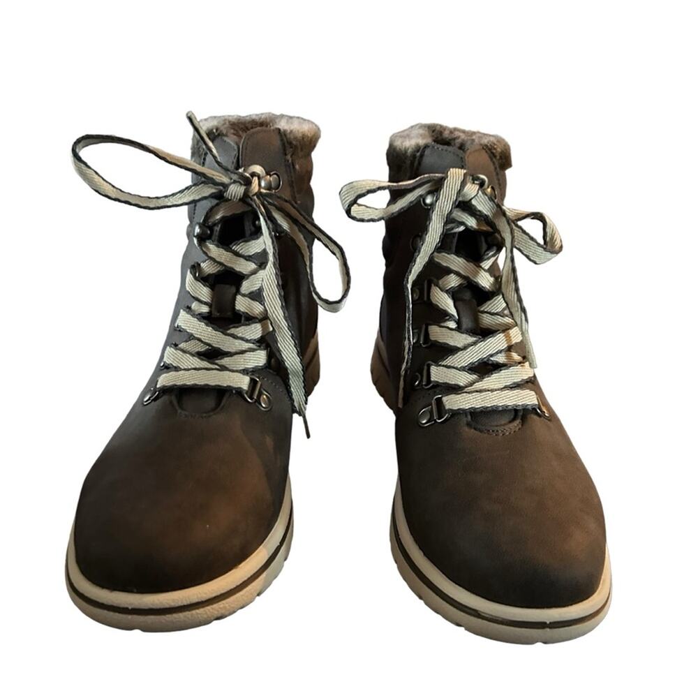 Cliffs by White Mountain Hallet Hiking Boot Bootie NEW Size 9 Grey Gray Fur Trim - Picture 3 of 11